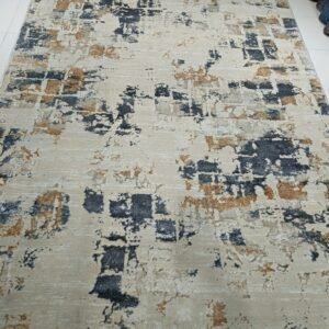 Aurora Noir Luxe – 6.5×9.5 ft Turkish 3D Shiny VIP Rug | Premium Abstract Design | Limited Sale