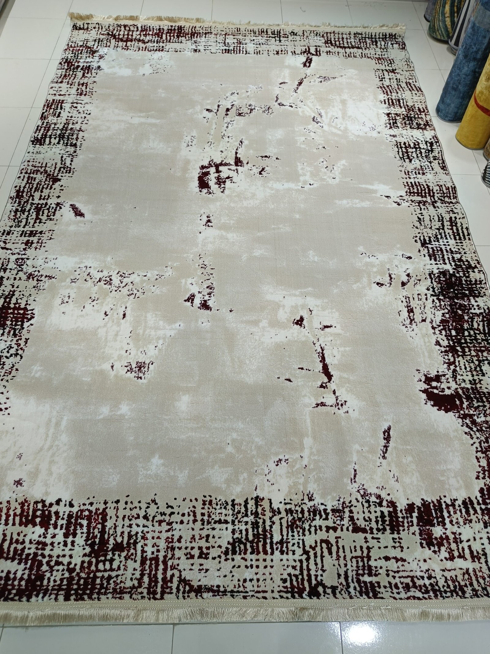 Harmony Verona – 6×9 ft Modern Abstract Rug in Light Beige & Deep Red | Turkish Premium Carpet