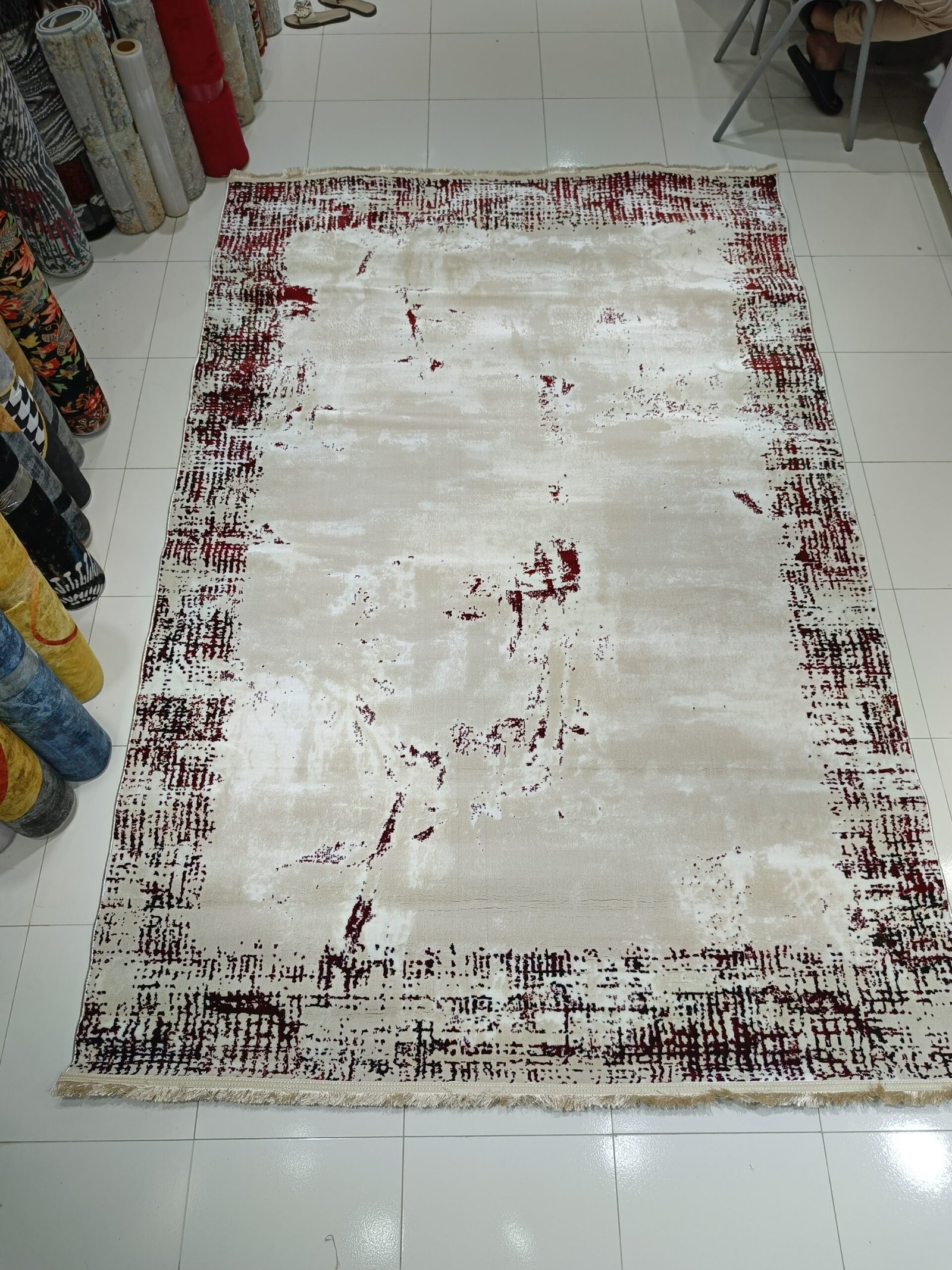 Harmony Verona – 6×9 ft Modern Abstract Rug in Light Beige & Deep Red | Turkish Premium Carpet - Image 5