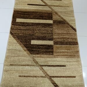 Desert Arcadia – Turkish Delight Abstract Rug in Brown & Beige | 3 × 5 ft (90 × 150 cm) | Polyester | Made in Turkey