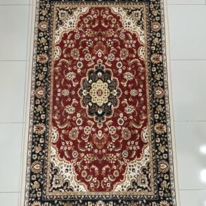 Imperial Rosette Classic Rug – Deep Maroon & Ivory Persian-Style Designer Carpet | 0.9 × 1.6 m (Approx. 3 × 5.3 ft) | China Origin