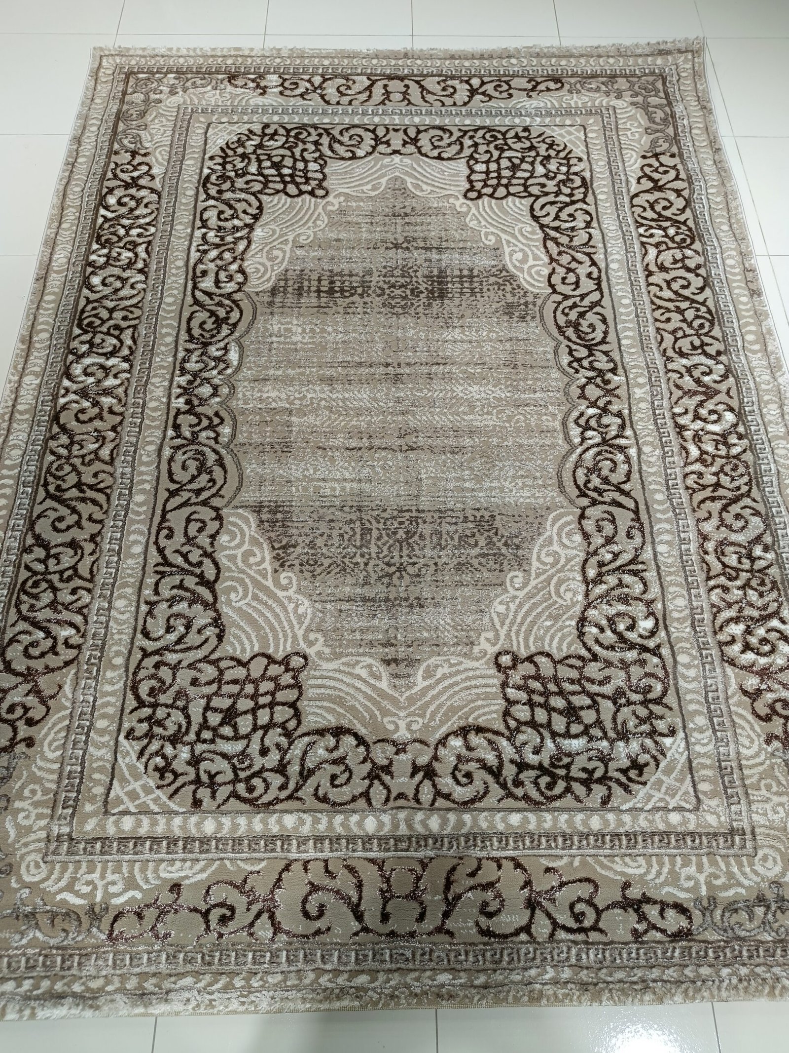 Aurum Royale – 5.2×7.2 ft Premium Turkish Carpet in Antique Brown | Bright Collection | Heavy Classic Border Design