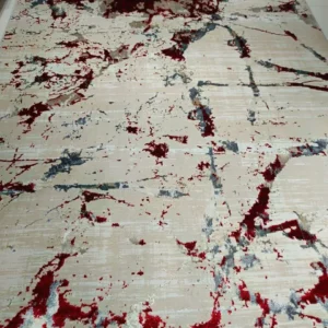 [Defective] Crimson Rift | 8×11 ft Heavy Abstract Luxury Rug (Back Stain Defect)
