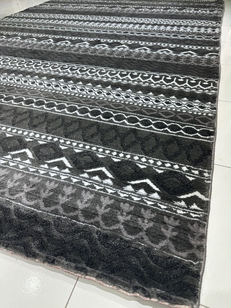 Obsidian Nomad | 6.5 × 9.5 ft Premium Turkish Rug | Tribal Geometric Design | Heavyweight Comfort - Image 2