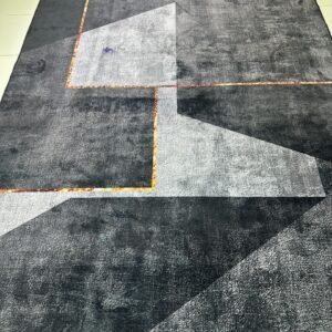 Obsidian Gridline - [stains] Modern Geometric Rug – 6×9 ft | Bargain Bin