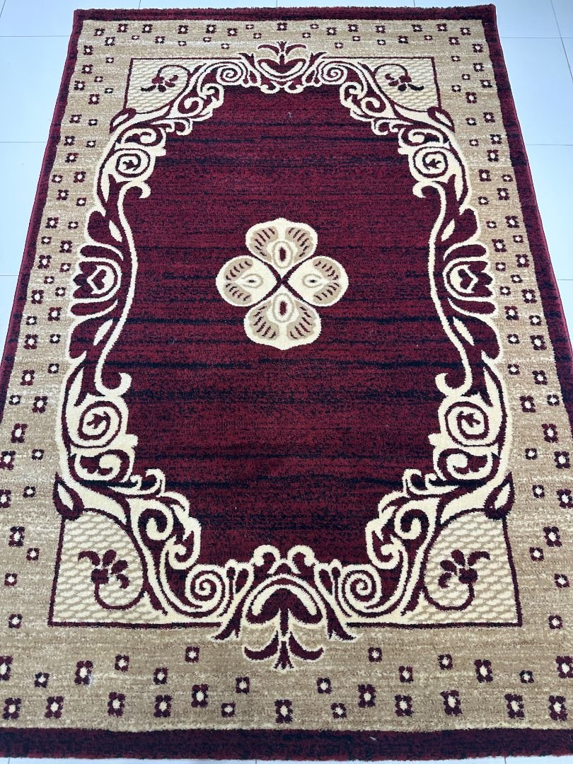 Maroon Sultan Crest – Persian-Inspired Turkish Carpet (120×180 cm | 4×6 ft)