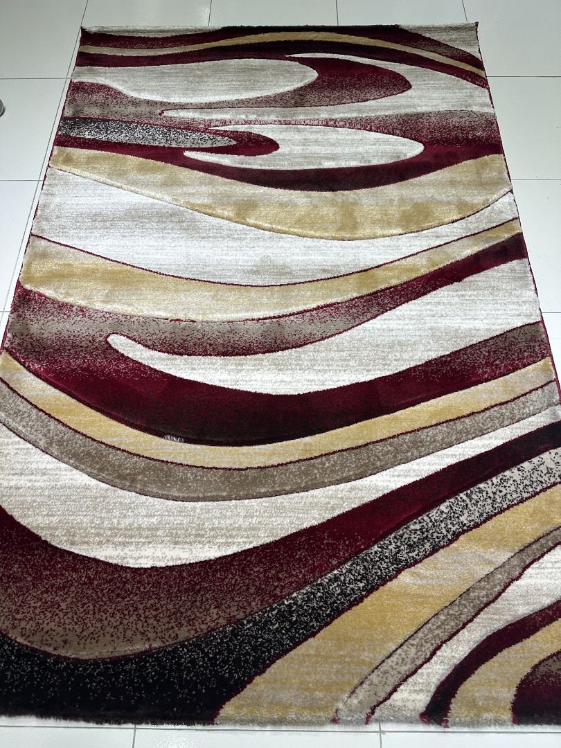 Crimson Flowstone – Topkapi Premium Turkish Abstract Rug (120×180 cm | 4×6 ft) - Image 2