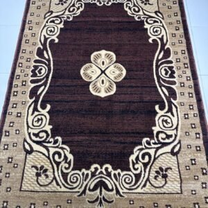 Sultan Crest – 120×180 cm Premium Turkish Persian-Style Rug in Beige & Brown | Heat-Set Carpet