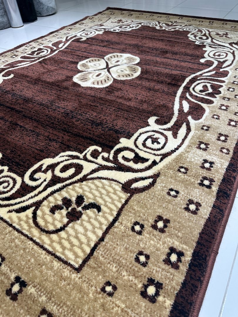 Sultan Crest – 120×180 cm Premium Turkish Persian-Style Rug in Beige & Brown | Heat-Set Carpet - Image 2