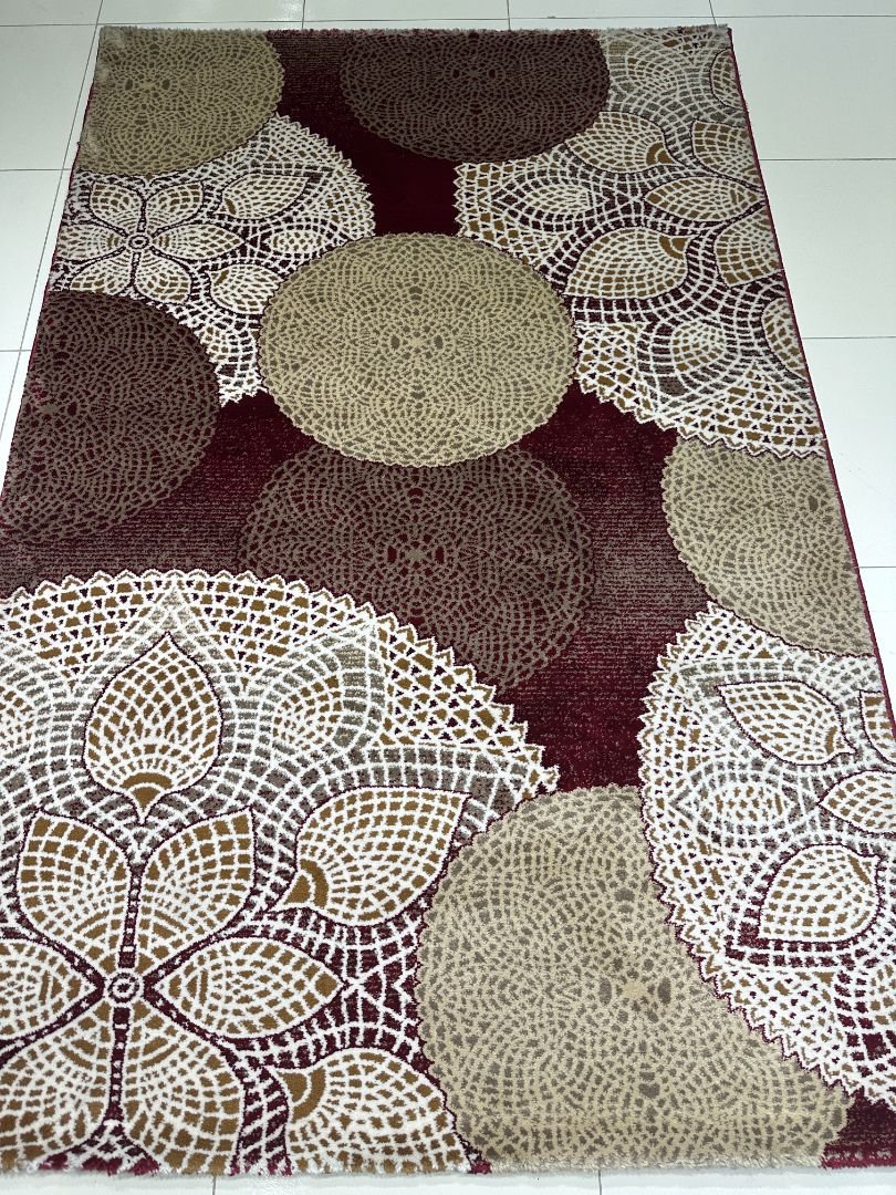 Maroon Lace Medallion – 120×180 cm Premium Turkish Topkapi Rug in Maroon & Beige | Lux Collection - Image 2