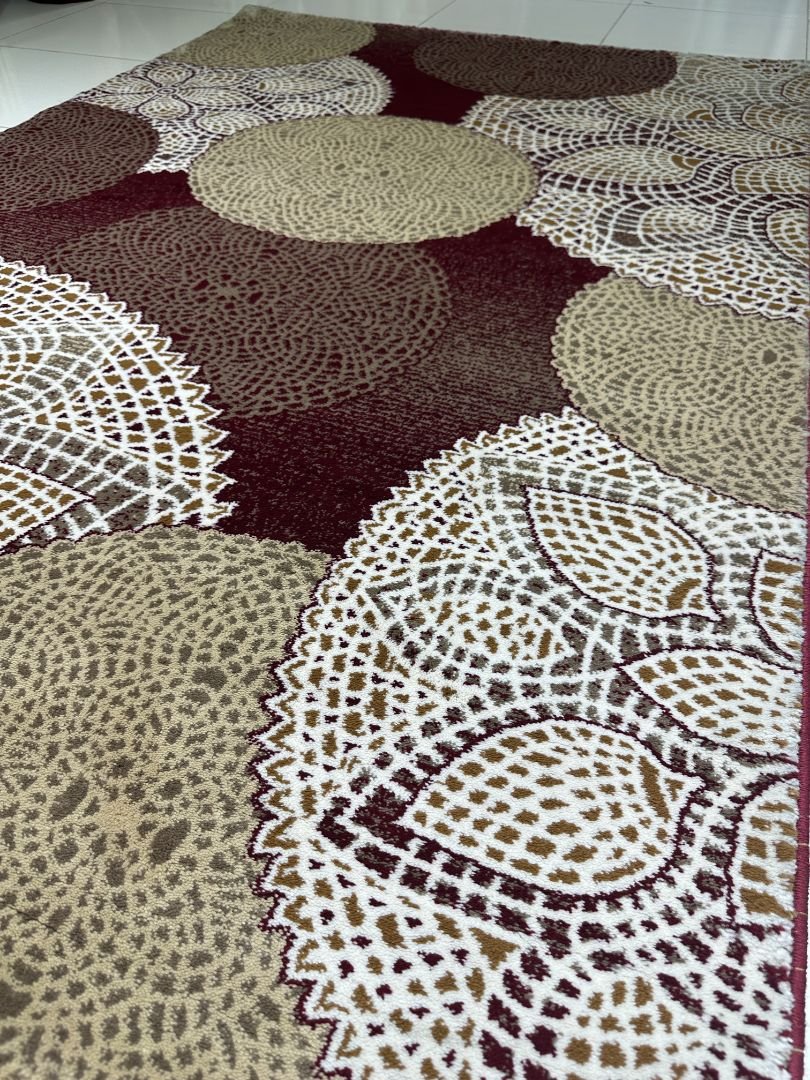 Maroon Lace Medallion – 120×180 cm Premium Turkish Topkapi Rug in Maroon & Beige | Lux Collection - Image 3