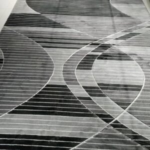 [Defective] Silver Current | 8×11 ft Premium Turkish Abstract Rug (Back Stain Defect)