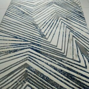 [Defective] Azure Trace | 4×6 ft (120×180 cm) 3D Shiny Geometric Rug (Front & Back Stain Defect)