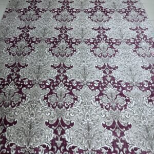 ROYAL VELORA Damask Burgundy Turkish Lightweight Rug – 6.5 × 9.5 ft Anti-Slip Classic Luxury Carpet