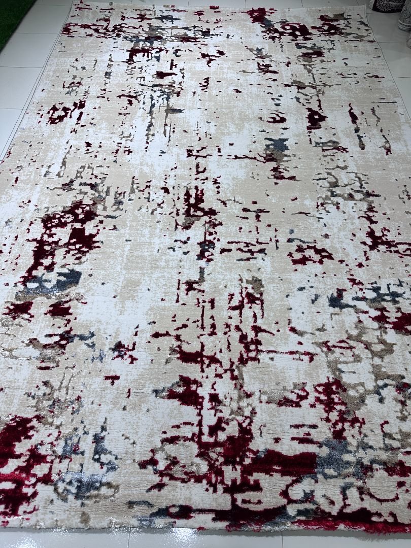 VELARO 3D Shiny Dual View Turkish Heavyweight Rug – 6.5 × 9.5 ft | 14mm Thick Modern Abstract Carpet with Latex Edge