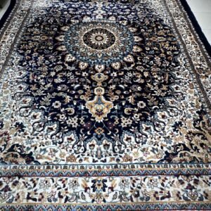 Midnight Sultan – Premium Persian-Inspired Living Room Carpet 9×12 ft | Heavy 15mm Soft Luxury Rug | Classic Royal Drawing Room Carpet