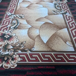 Regal Terra Bloom – Modern Living Room Carpet 9×12 ft | Durable 12mm Soft Rug | Elegant Floral Border Carpet for Drawing Room