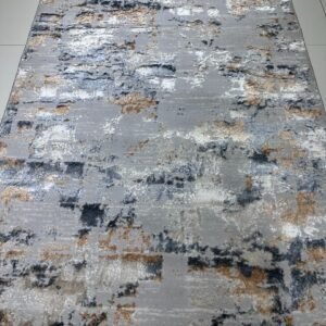 Silver Nebula – Premium Turkish 3D Shiny Living Room Carpet 3.9 × 5.9 ft | Modern Gray Abstract Luxury Rug | Soft Designer Carpet for Bedroom & Sofa Area