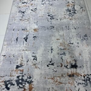 Arctic Stone Veil – Premium Turkish 3D Shiny Living Room Carpet 3.9 × 5.9 ft | Modern Gray Abstract Luxury Rug | Soft Designer Carpet for Bedroom & Sofa Area