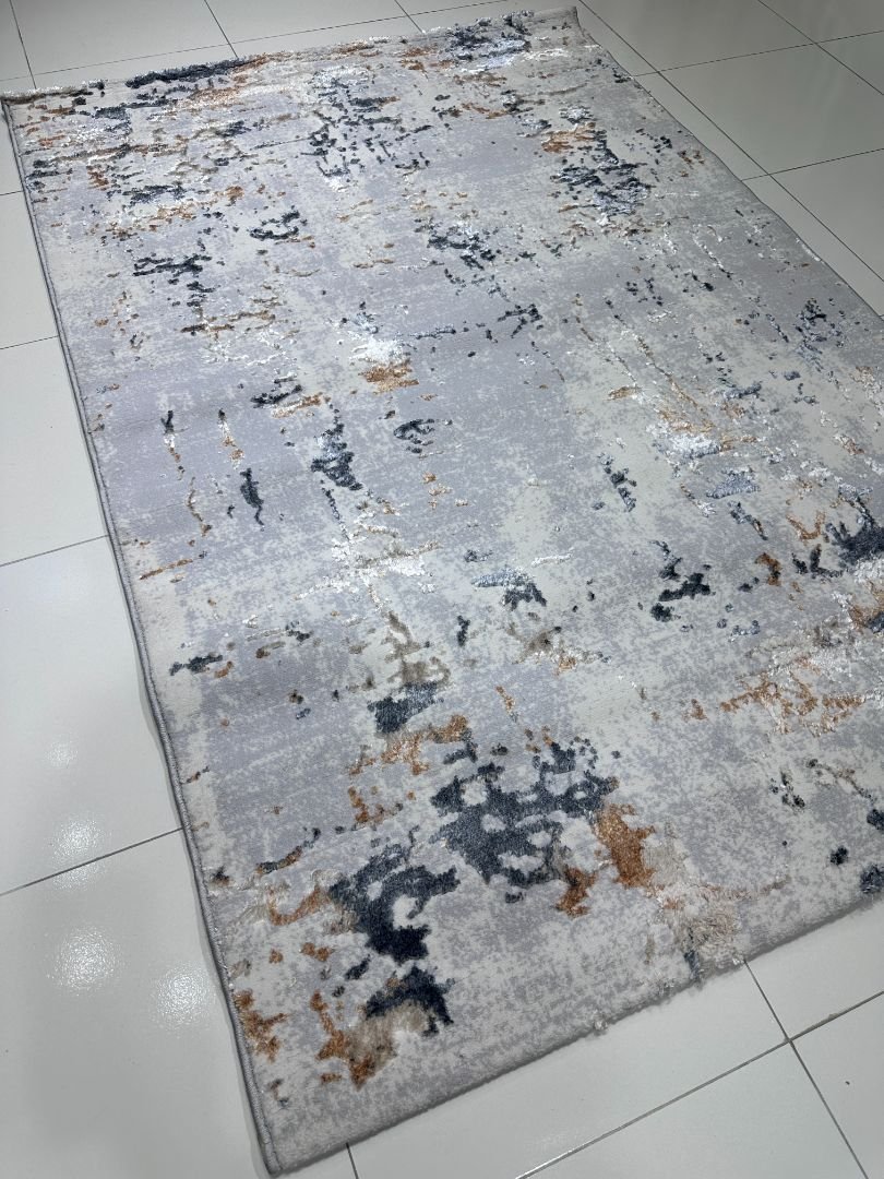 Arctic Stone Veil – Premium Turkish 3D Shiny Living Room Carpet 3.9 × 5.9 ft | Modern Gray Abstract Luxury Rug | Soft Designer Carpet for Bedroom & Sofa Area - Image 3