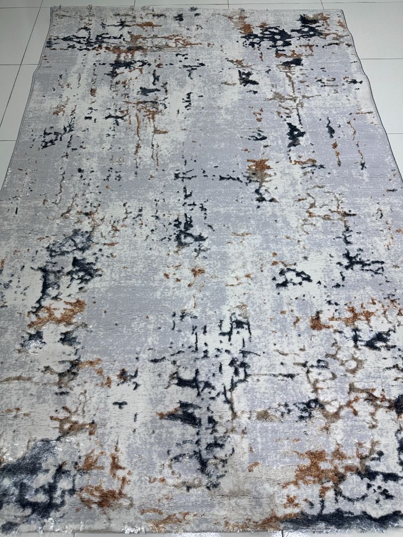 Arctic Stone Veil – Premium Turkish 3D Shiny Living Room Carpet 3.9 × 5.9 ft | Modern Gray Abstract Luxury Rug | Soft Designer Carpet for Bedroom & Sofa Area - Image 4