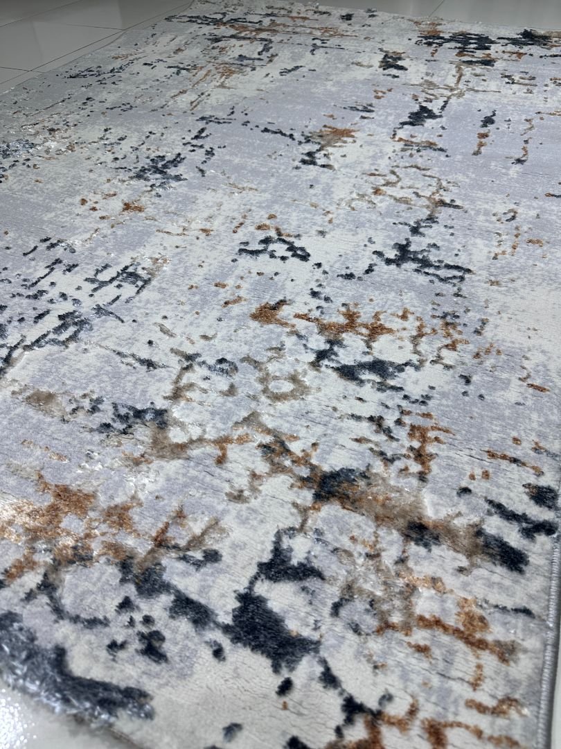 Arctic Stone Veil – Premium Turkish 3D Shiny Living Room Carpet 3.9 × 5.9 ft | Modern Gray Abstract Luxury Rug | Soft Designer Carpet for Bedroom & Sofa Area - Image 5