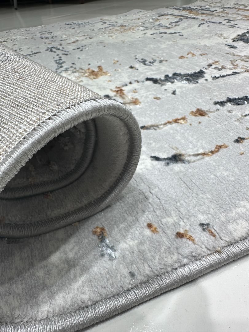 Arctic Stone Veil – Premium Turkish 3D Shiny Living Room Carpet 3.9 × 5.9 ft | Modern Gray Abstract Luxury Rug | Soft Designer Carpet for Bedroom & Sofa Area - Image 7