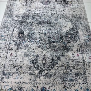 Juno Mist Vintage – Modern Soft Living Room Carpet 3.11 × 5.7 ft | Ivory Grey Polypropylene Rug | Elegant Distressed Designer Carpet for Bedroom & Sofa Area