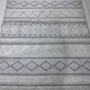 Ivory Nomad Weave – Premium Turkish Living Room Carpet 3.9 × 5.3 ft | Soft Textured Tribal Rug | Elegant Neutral Carpet for Bedroom & Sofa Area