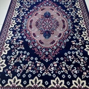 Sultan Navy Medallion – Premium Classic Carpet 5 × 7 ft | Soft 14mm Heavyweight Luxury Rug | Persian-Inspired Elegant Living Room Carpet