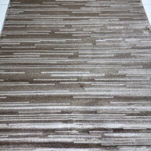 Topkapi Bronze Lines – Premium Turkish Living Room Carpet 4.9 × 6.9 ft | Modern Brown Textured Luxury Rug | Soft Designer Carpet for Sofa Area & Bedroom