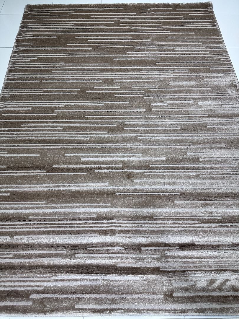 Topkapi Bronze Lines – Premium Turkish Living Room Carpet 4.9 × 6.9 ft | Modern Brown Textured Luxury Rug | Soft Designer Carpet for Sofa Area & Bedroom