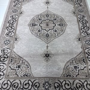 Topkapi Ivory Palace – Premium Turkish Classic Carpet 5 × 7 ft | Elegant Beige Medallion Luxury Rug | Soft Traditional Living Room Carpet