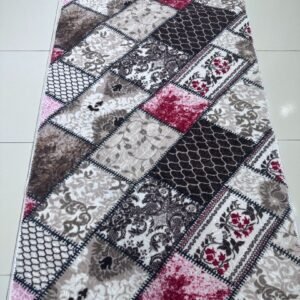 Vintage Patchwork Charm – Turkish Runner Rug 2.5 × 5 ft | Multi-Pattern Anti-Slip Polypropylene Carpet | Elegant Hallway & Bedside Runner