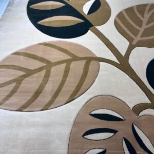 Crystal Leaf Modern Turkish Carpet 8 × 11 ft – Luxury Botanical Design Rug | Heavy Premium Living Room Carpet