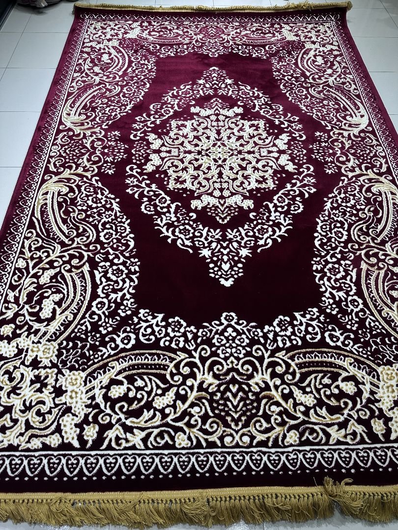 Persian Royal Ruby Turkish Carpet 6 × 9 ft – Classic Medallion Luxury Rug | Elegant Red Traditional Carpet