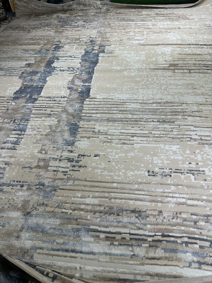 Luxury Dual Tone Shiny Carpet – 13×16 ft Rare Size | 15mm+ Thick Plush Rug | Premium Modern Statement Carpet