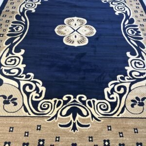 Royal Blue Turkish Carpet – 10×13 ft | Soft Heatset Premium Rug | Elegant Classic Living Room Carpet