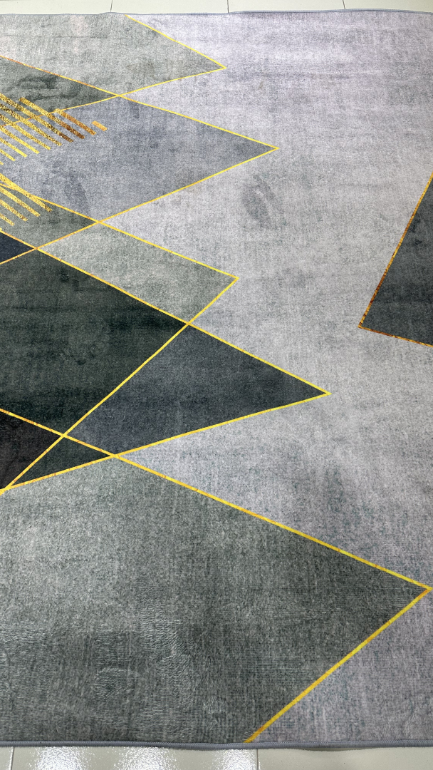 Modern Geometric Area Rug – 5×7 ft | Anti-Slip Soft Carpet | Premium Minimal Luxury Rug
