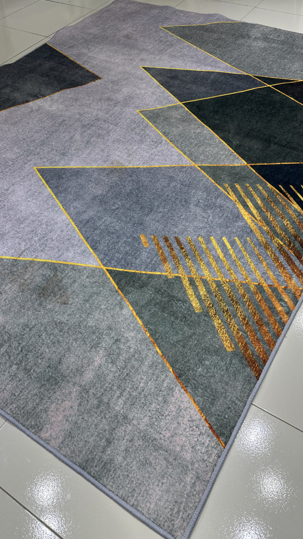 Modern Geometric Area Rug – 5×7 ft | Anti-Slip Soft Carpet | Premium Minimal Luxury Rug - Image 2
