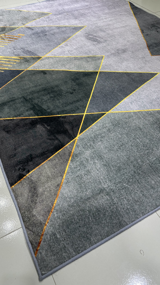 Modern Geometric Area Rug – 5×7 ft | Anti-Slip Soft Carpet | Premium Minimal Luxury Rug - Image 3