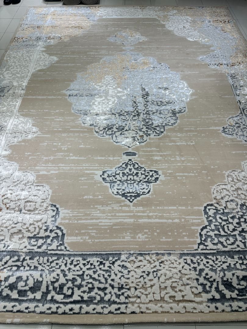 Premium Beige Persian Shiny Carpet – 10×13 ft | Luxury Plush Statement Rug | Elegant Contemporary Living Room Carpet - Image 2
