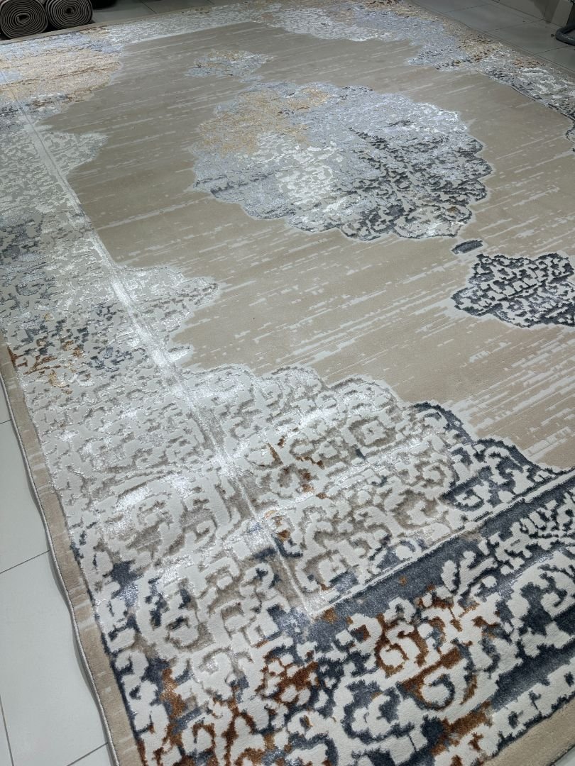 Premium Beige Persian Shiny Carpet – 10×13 ft | Luxury Plush Statement Rug | Elegant Contemporary Living Room Carpet - Image 3
