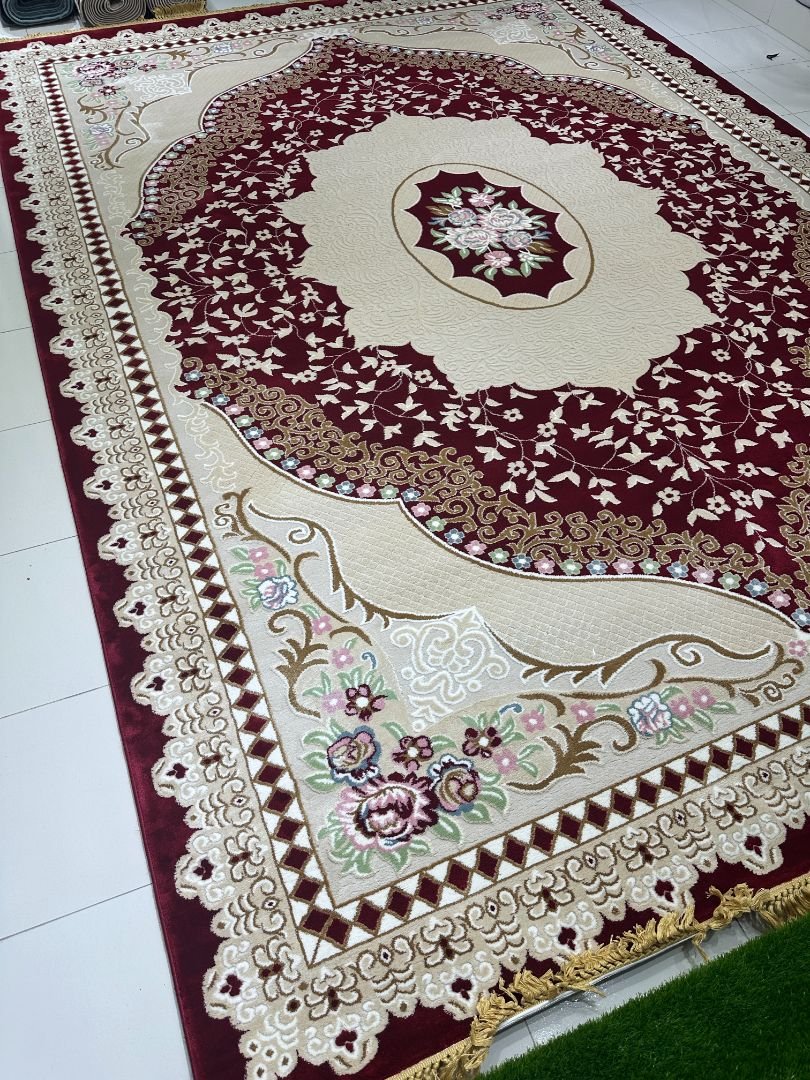 Royal Floral Red Carpet – 10×13 ft | Premium Turkish Style Plush Rug | Elegant Luxury Living Room Carpet - Image 2