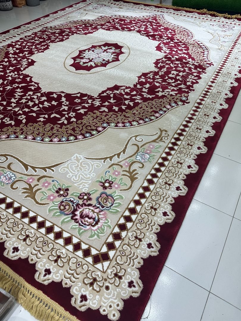 Royal Floral Red Carpet – 10×13 ft | Premium Turkish Style Plush Rug | Elegant Luxury Living Room Carpet - Image 3