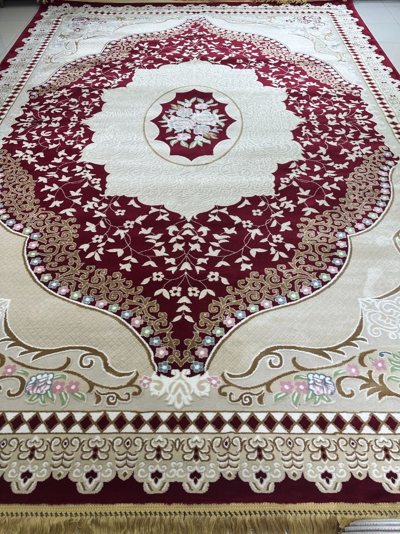 Royal Floral Red Carpet – 10×13 ft | Premium Turkish Style Plush Rug | Elegant Luxury Living Room Carpet - Image 4
