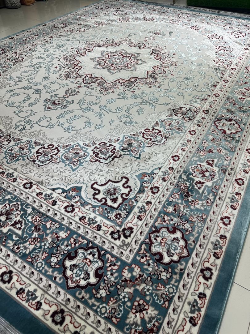 Premium Persian Blue Carpet – 9.5×13 ft | Soft Elegant Traditional Rug | Luxury Turkish Style Carpet for Living Room - Image 2