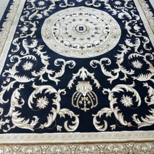 Royal Navy Blue Luxury Carpet – 10×13 ft | Premium Turkish Style Plush Rug | Elegant Statement Carpet for Living Room