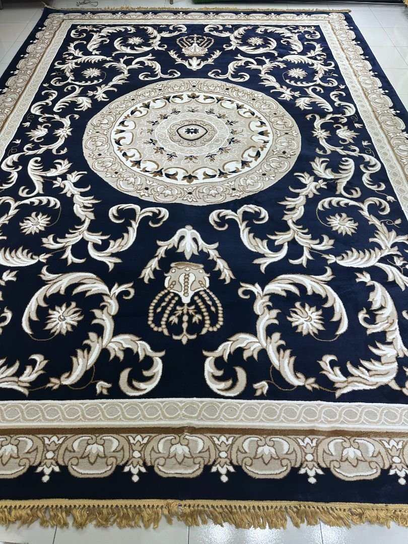 Royal Navy Blue Luxury Carpet – 10×13 ft | Premium Turkish Style Plush Rug | Elegant Statement Carpet for Living Room - Image 4