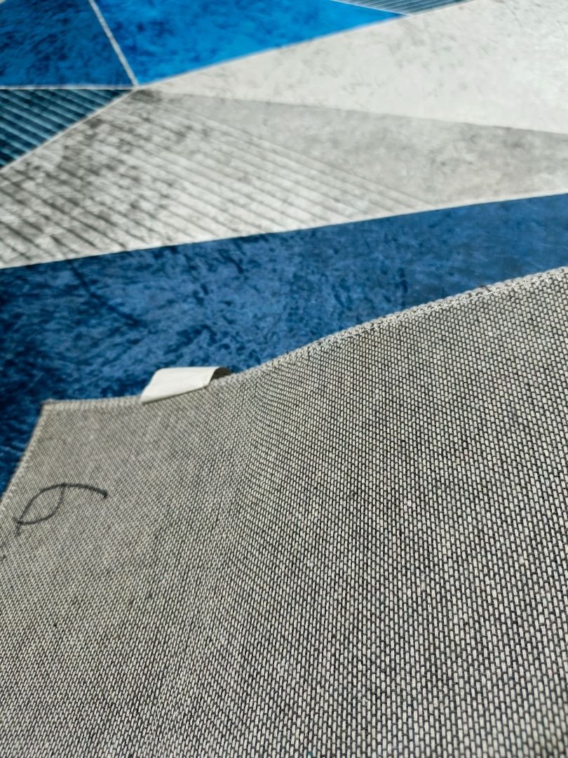 Modern Geometric Blue Rug – 4×6 ft | Premium Soft Anti-Slip Carpet | Contemporary Bedroom & Living Room Rug - Image 3